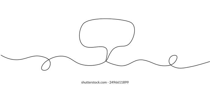 Speech bubble, dialog, continuous editable single line illustration. Web Concept. Minimalist single line vector illustration.