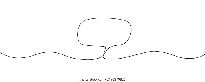 Speech bubble, dialog, continuous editable single line illustration. Web concept, communication cloud, empty dialog text. Minimalist single line vector illustration.