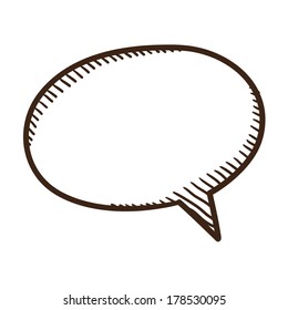 Speech bubble dialog element. Sketch symbol isolated on white.
