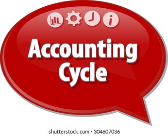 Speech bubble dialog illustration of business term saying Accounting Cycle