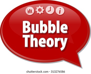 Speech bubble dialog illustration of business term saying Bubble Theory