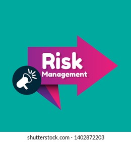 Speech bubble dialog with text risk management. megaphone or speaker icon.