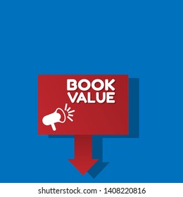 Speech bubble dialog wit term saying book value. can be used as label,sticker,banner.speaker or megaphone icon 