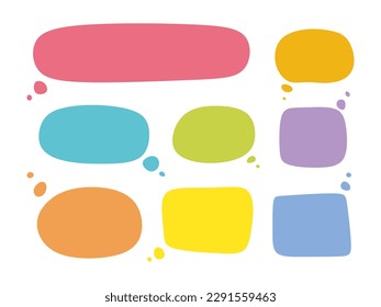 Speech bubble, dialogue set. Colorful Collection of vector speech and thought communication bubbles. Vector illustration