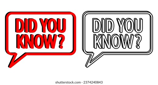 speech bubble with did you know text