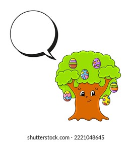 Speech bubble of different shape. With a cute cartoon character. Hand drawn. Easter theme. Thinking balloons. Vector illustration isolated on white background. doodle style.