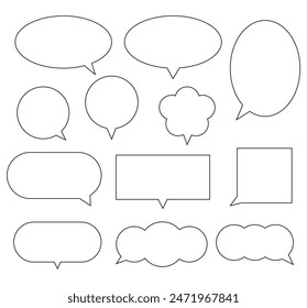 Speech bubble with different shapes. Message box for speaking, talking, thinking, describe and illustration