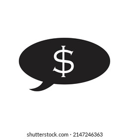 Speech bubble with dollar icon design. vector illustration