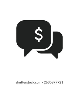Speech Bubble with Dollar Representing Financial Discussion in Business