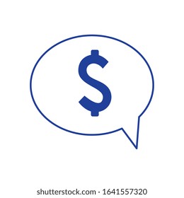 speech bubble with dollar symbol isolated icon vector illustration design