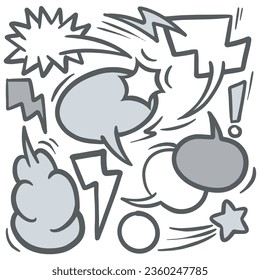 speech bubble doodle element from an old comic ,Illustration vector