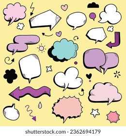 speech bubble doodle element from an old comic ,Illustration vector