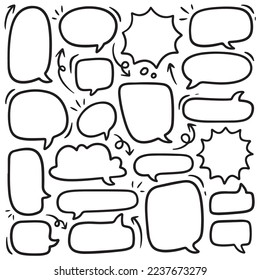 speech bubble doodle hand drawn vector