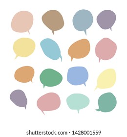 Speech bubble doodle icon. Cute hand draw like set or collection in vector. Clouds, air, balloon, chat, dialogue for your project or advertising