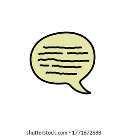 speech bubble doodle icon, vector illustration