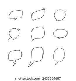 Speech bubble doodle line vector illustration