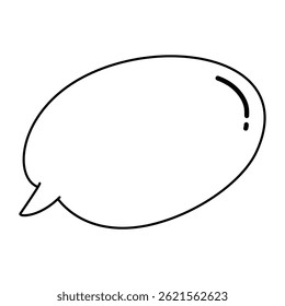 Borde del doodle de la burbuja del discurso en el fondo blanco