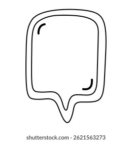 contorno de rabiscar de bolha de fala em fundo branco