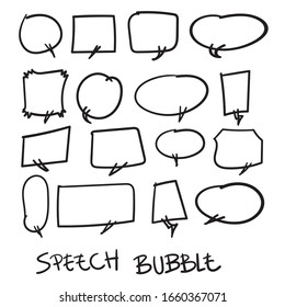 speech bubble doodle style by hand draw 
