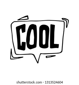 Speech bubble in doodle style. cool.