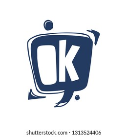 Speech bubble in doodle style. ok.