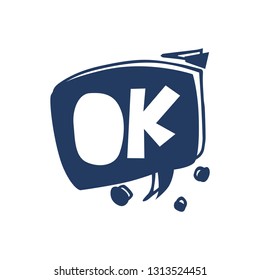 Speech bubble in doodle style. ok.