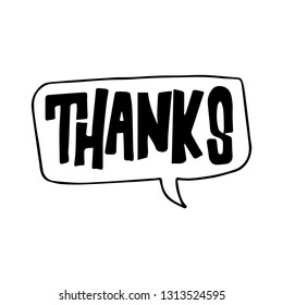 Speech bubble in doodle style. thanks.