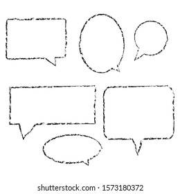 speech bubble doodle, text speech bubble, message set mobile phone icon vector collection isolated on white, vector illustration
