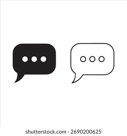 Speech bubble with dots. Chatting simple communication. Text message outline icon. Chat box icon with ellipsis inside.  