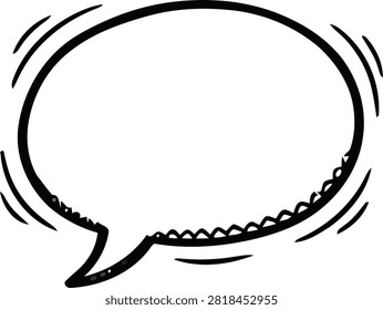 Speech bubble with dotted line illustration