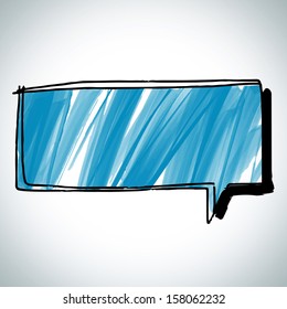 Speech bubble draw style : blue theme
