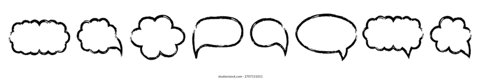 Burbuja de discurso dibujado con pincel en tiza de estilo doodle