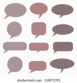  Speech bubble. Dream cloud. Talk balloon. Quote box. Text  
information frame.  Set of vector illustration icons.  Thought bubbles. speech balloon.