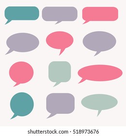  Speech bubble. Dream cloud. Talk balloon. Quote box. Text  
information frame.  Set of vector illustration icons.  Thought bubbles. speech balloon.