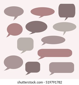  Speech bubble. Dream cloud. Talk balloon. Quote box. Text  
information frame.  Set of vector illustration icons.  Thought bubbles. speech balloon.