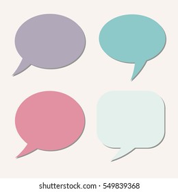  Speech bubble. Dream cloud. Talk balloon. Quote box. Text  
information frame.  Set of vector illustration icons.  Thought bubbles. speech balloon.