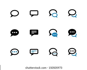 Speech bubble duotone icons on white background. Vector illustration.