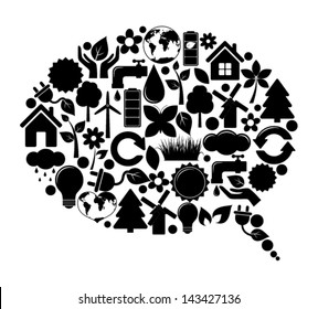 Speech bubble from ecology icons