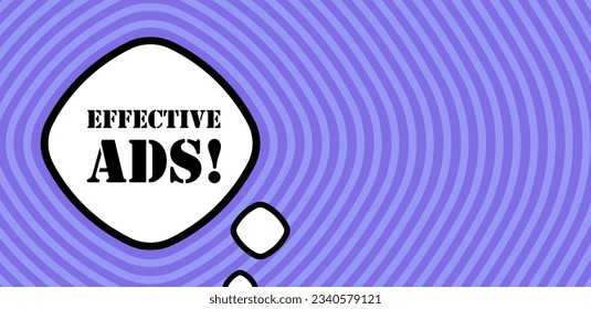 Speech bubble with effective ads text. Boom retro comic style. Pop art style. Vector line icon for Business and Advertising