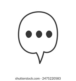 Speech Bubble with ellipsis symbol Doodle. Comment Feedback Chat Cloud Balloon. Isolated black line. Vector illustration in hand drawn comic style.