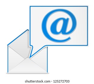 Speech bubble with email symbol in the envelope, vector eps10 illustration