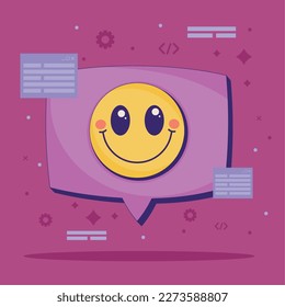 speech bubble with emoji icon