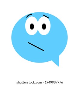 Emoticono de la burbuja del habla. Ilustración vectorial estilo plano cerrar, no está seguro.