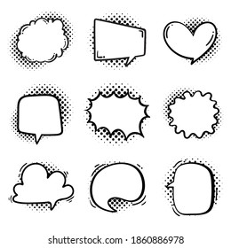 Speech Bubble for Entering Conversation Messages and Thoughts of Cartoon Characters