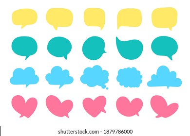 Speech Bubble for Entering Conversation Messages and Thoughts of Cartoon Characters