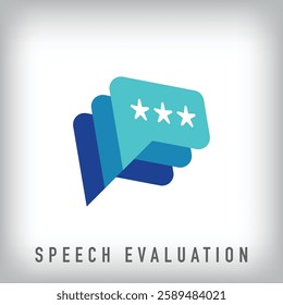 Speech bubble evaluation design. Unique dialogue design. evaluation and development company design.