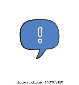 Speech bubble with exclamation mark. attention sign icon. Hazard warning symbol. Vector illustration