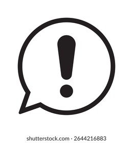Speech bubble with exclamation mark. Hazard warning icon.