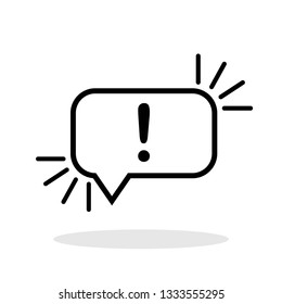 Speech bubble with exclamation mark icon in trendy flat style. Alert / Attention / Hazard symbol for your web site design, logo, app, UI Vector EPS 10. - Vector
