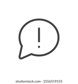 Speech bubble with an exclamation mark icon Vector logo outline